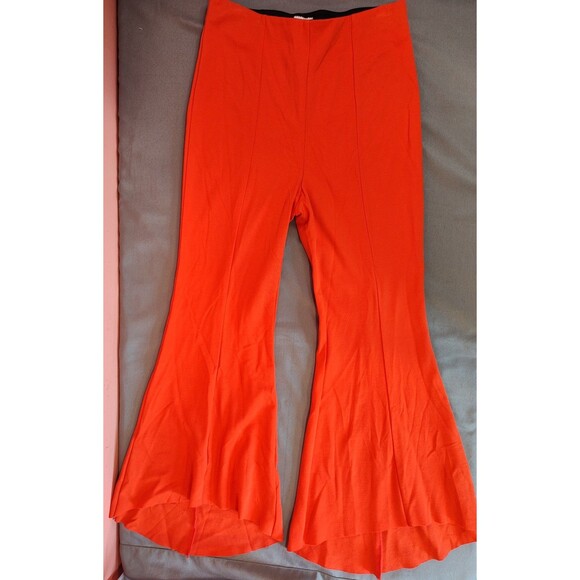 Women's Postmark Anthropologie Holiday Flared Pull On Pants Orange 4 - Picture 6 of 11
